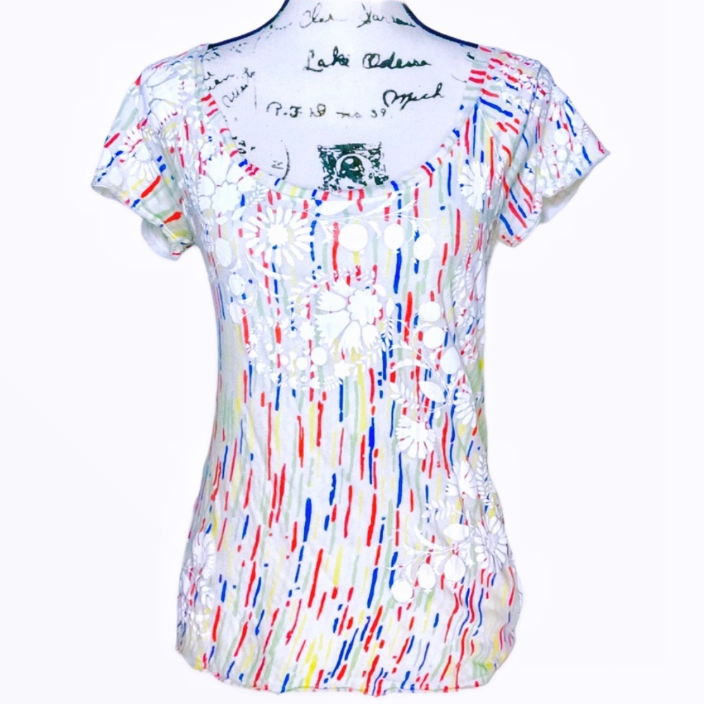 Anthropologie Idra Gouache Short Sleeve Cotton Top